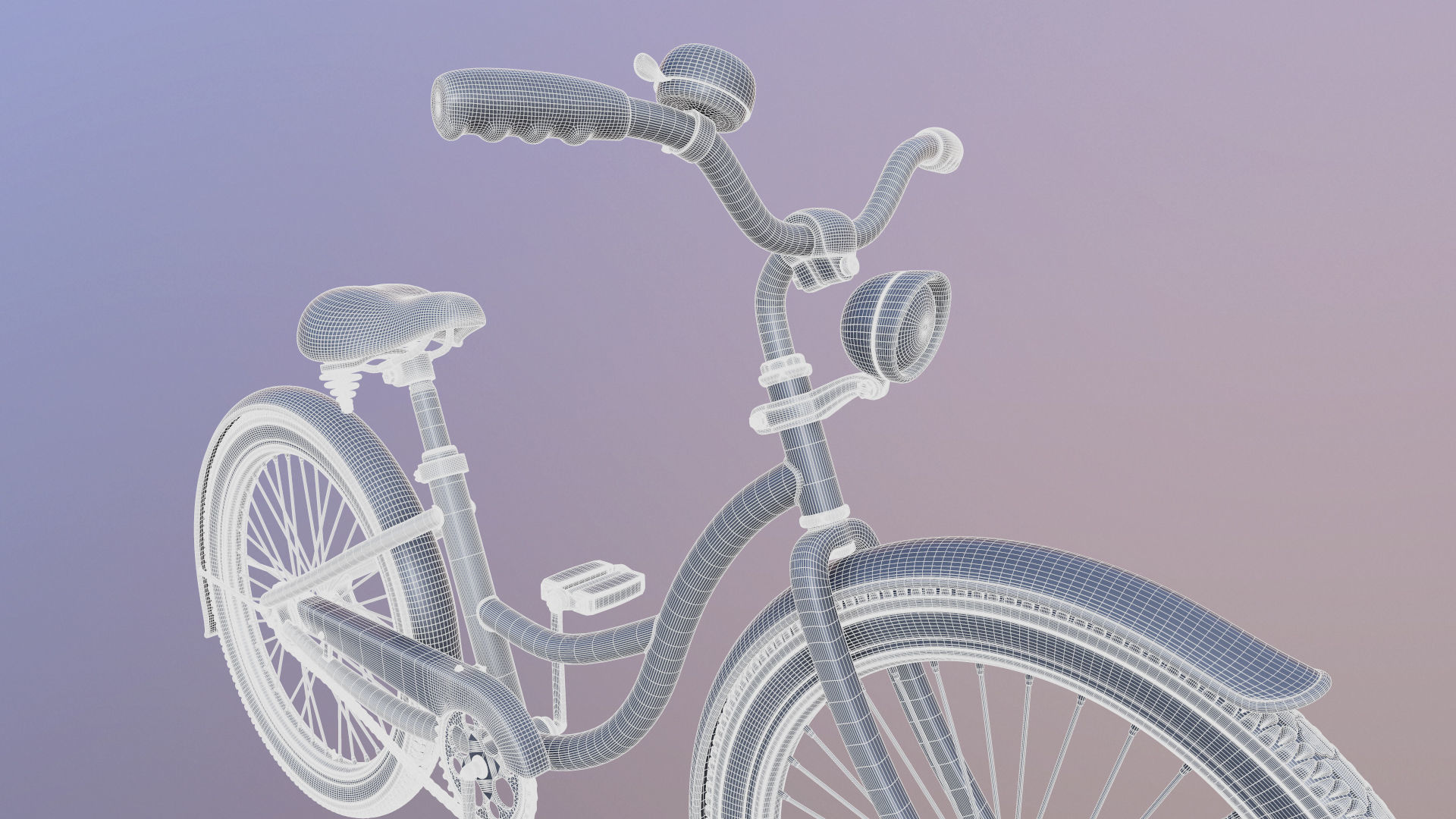 Bicycle Beach Cruiser  Vintage Ladies Bike 3D model_23