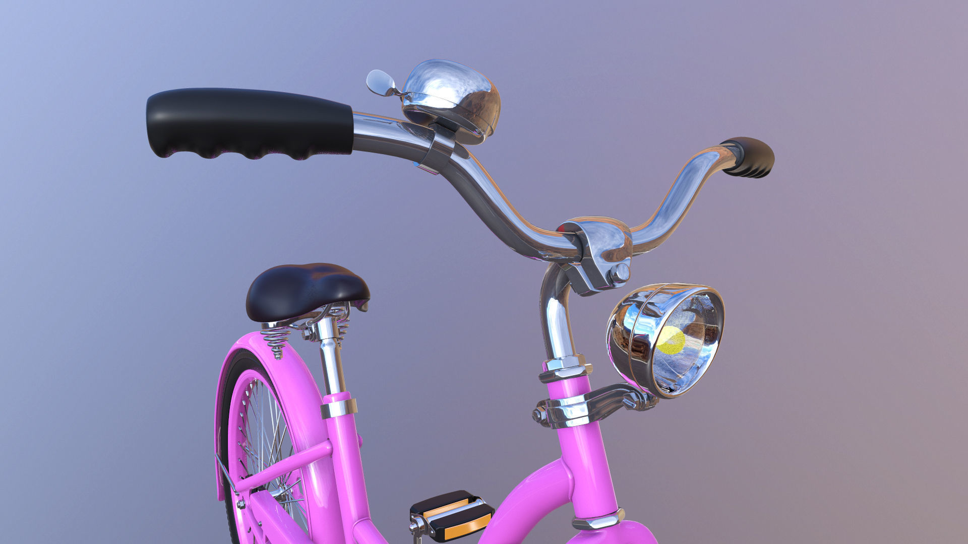Bicycle Beach Cruiser  Vintage Ladies Bike 3D model_12