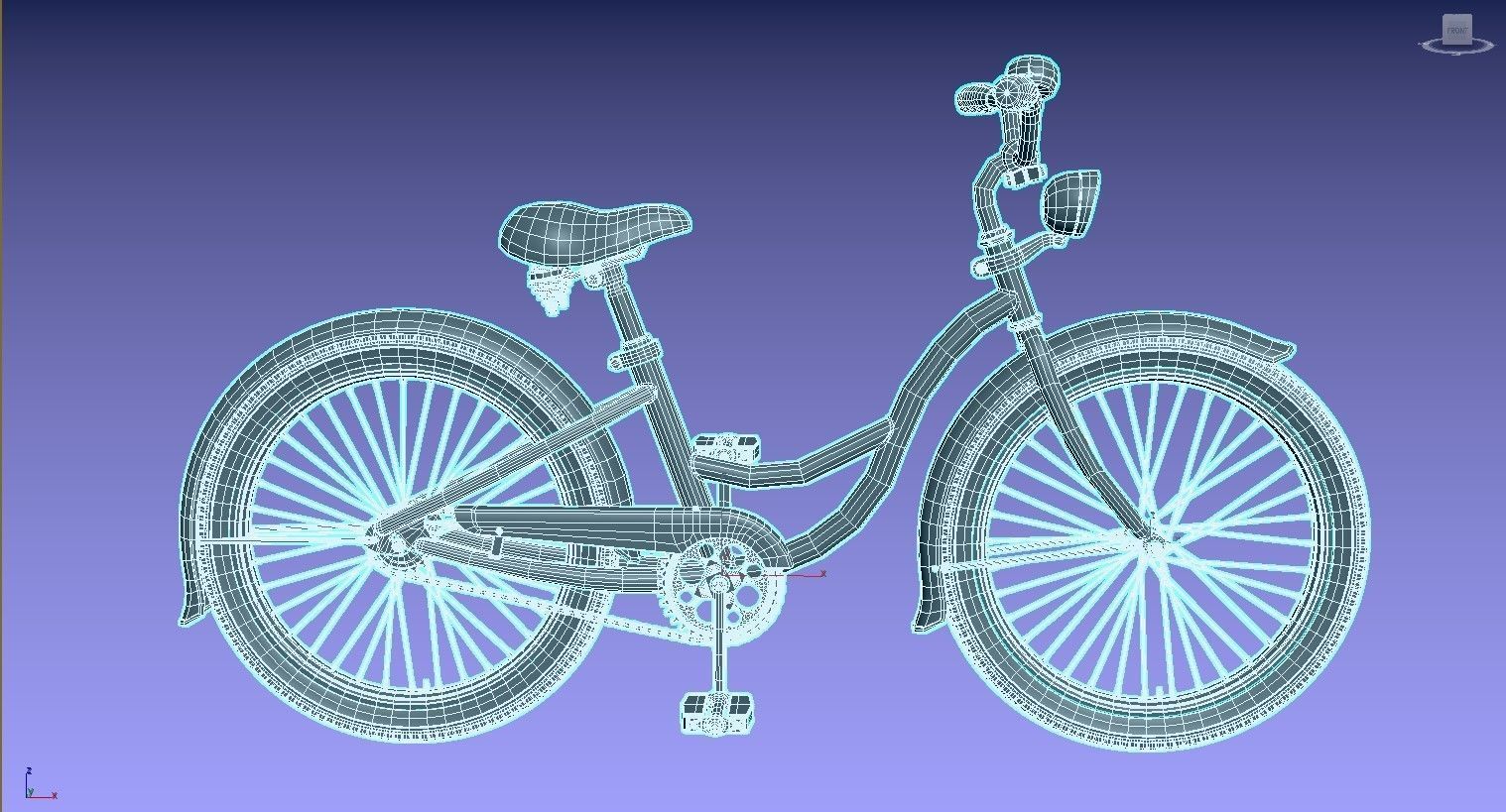 Bicycle Beach Cruiser  Vintage Ladies Bike 3D model_25