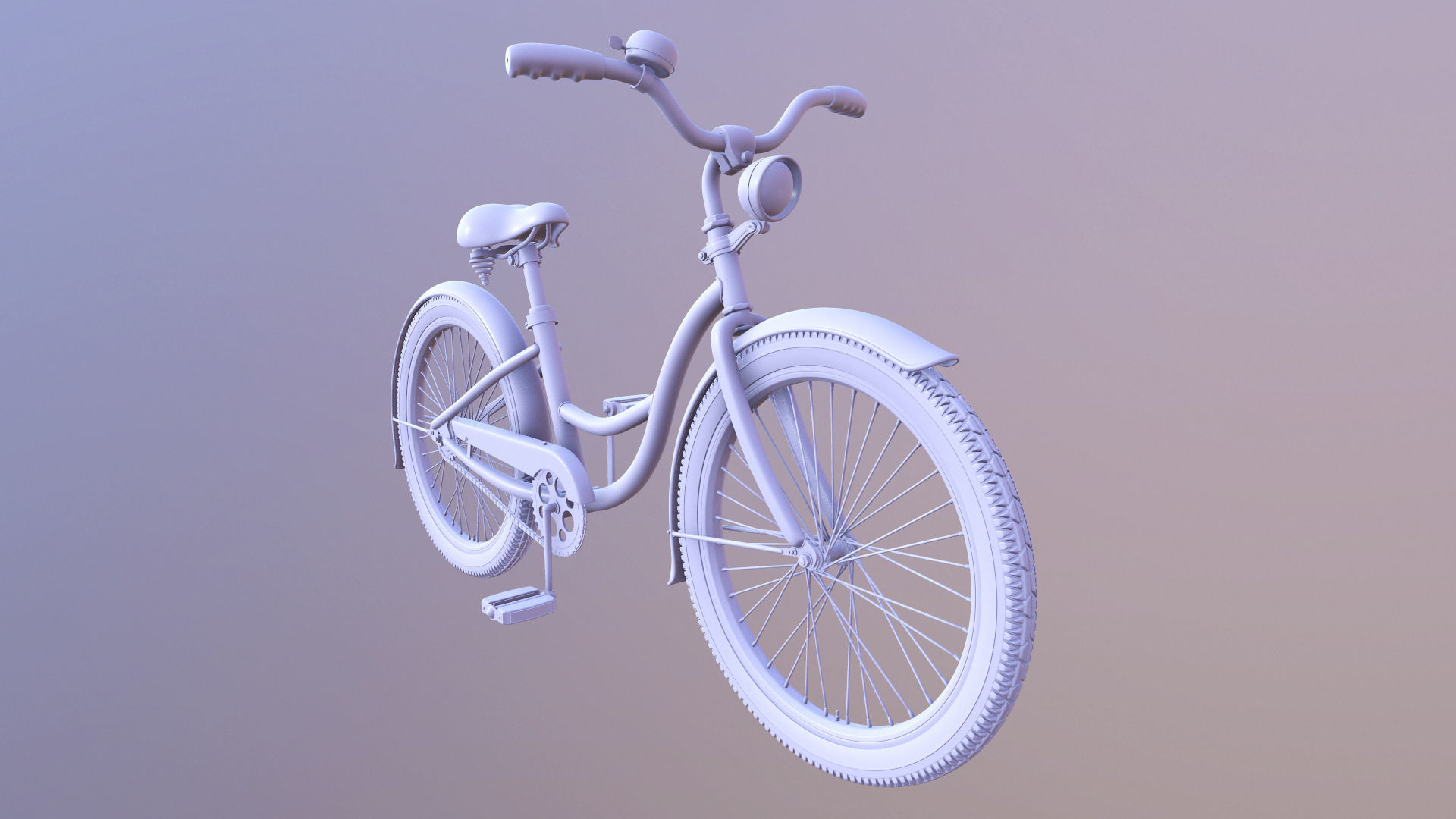 Bicycle Beach Cruiser  Vintage Ladies Bike 3D model_19