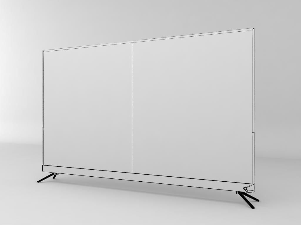 flat slim tv Low-poly 3D model_6