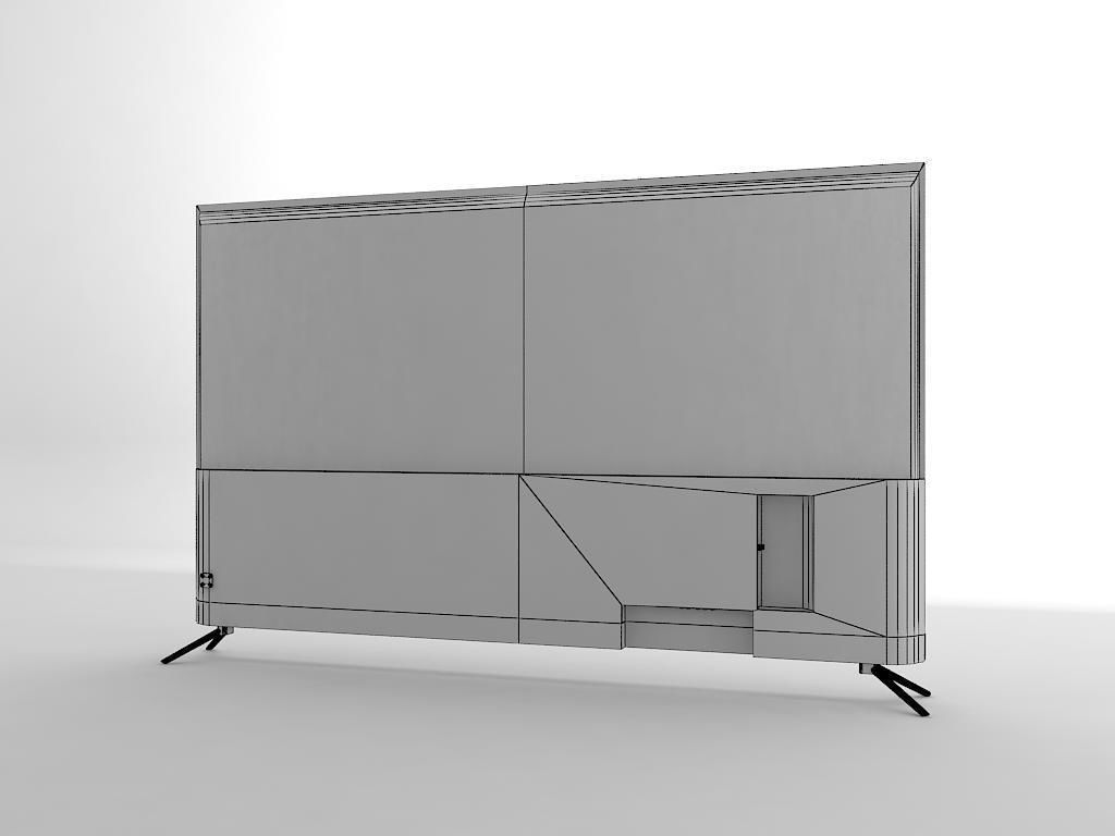 flat slim tv Low-poly 3D model_7