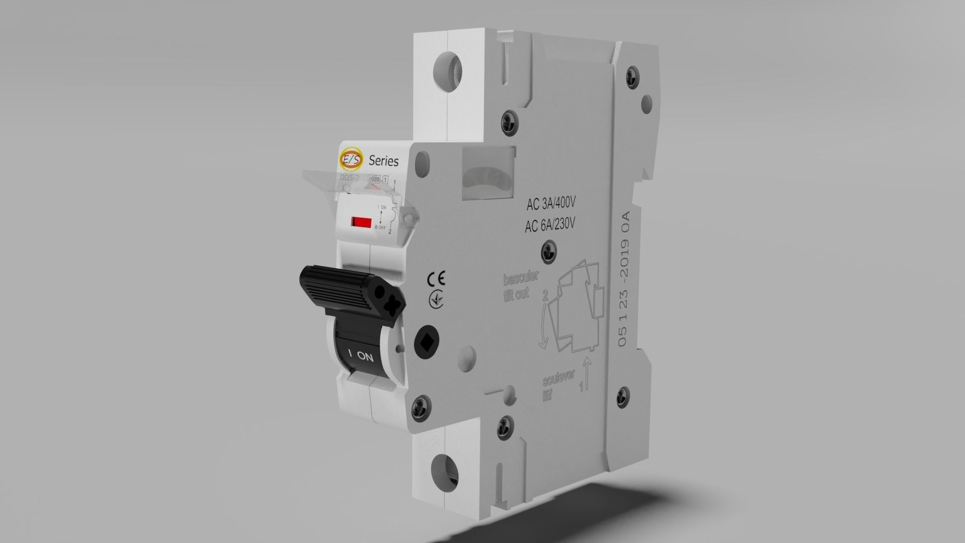 Electric switch automatic with fully detailed mechanism 3D model_2