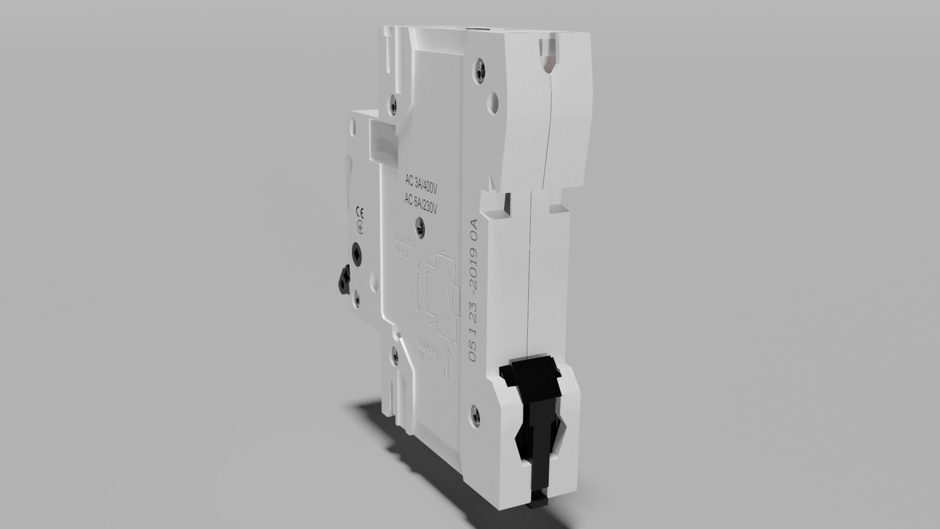Electric switch automatic with fully detailed mechanism 3D model_8