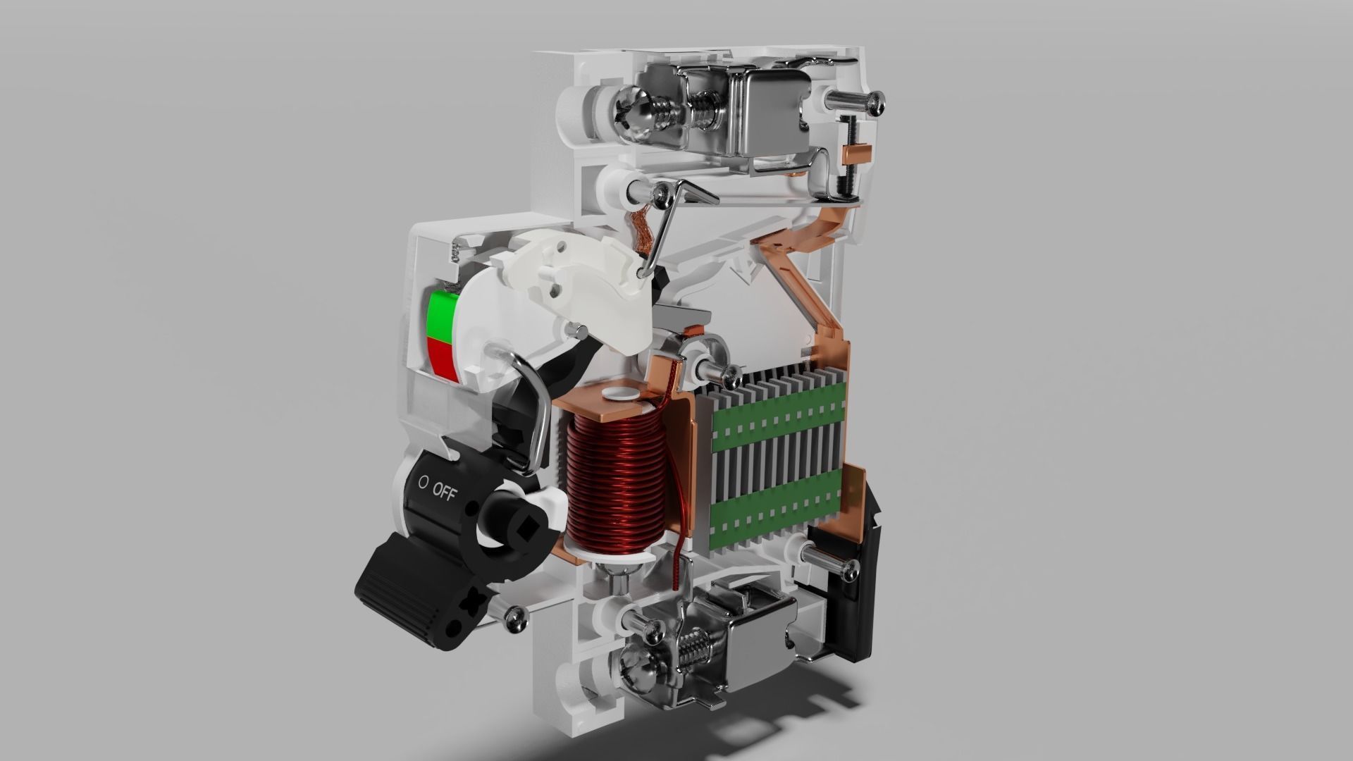 Electric switch automatic with fully detailed mechanism 3D model_1