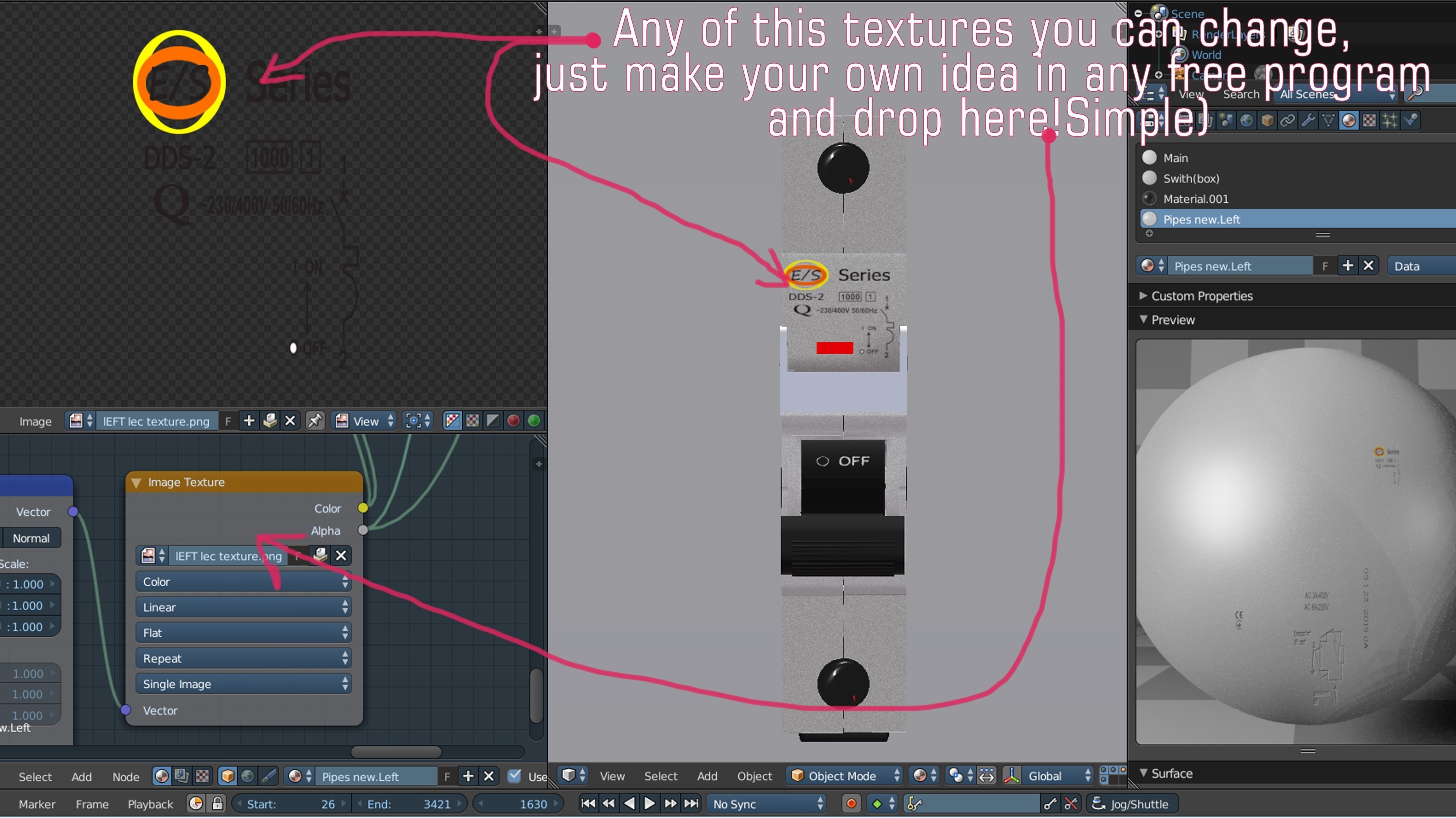Electric switch automatic with fully detailed mechanism 3D model_43