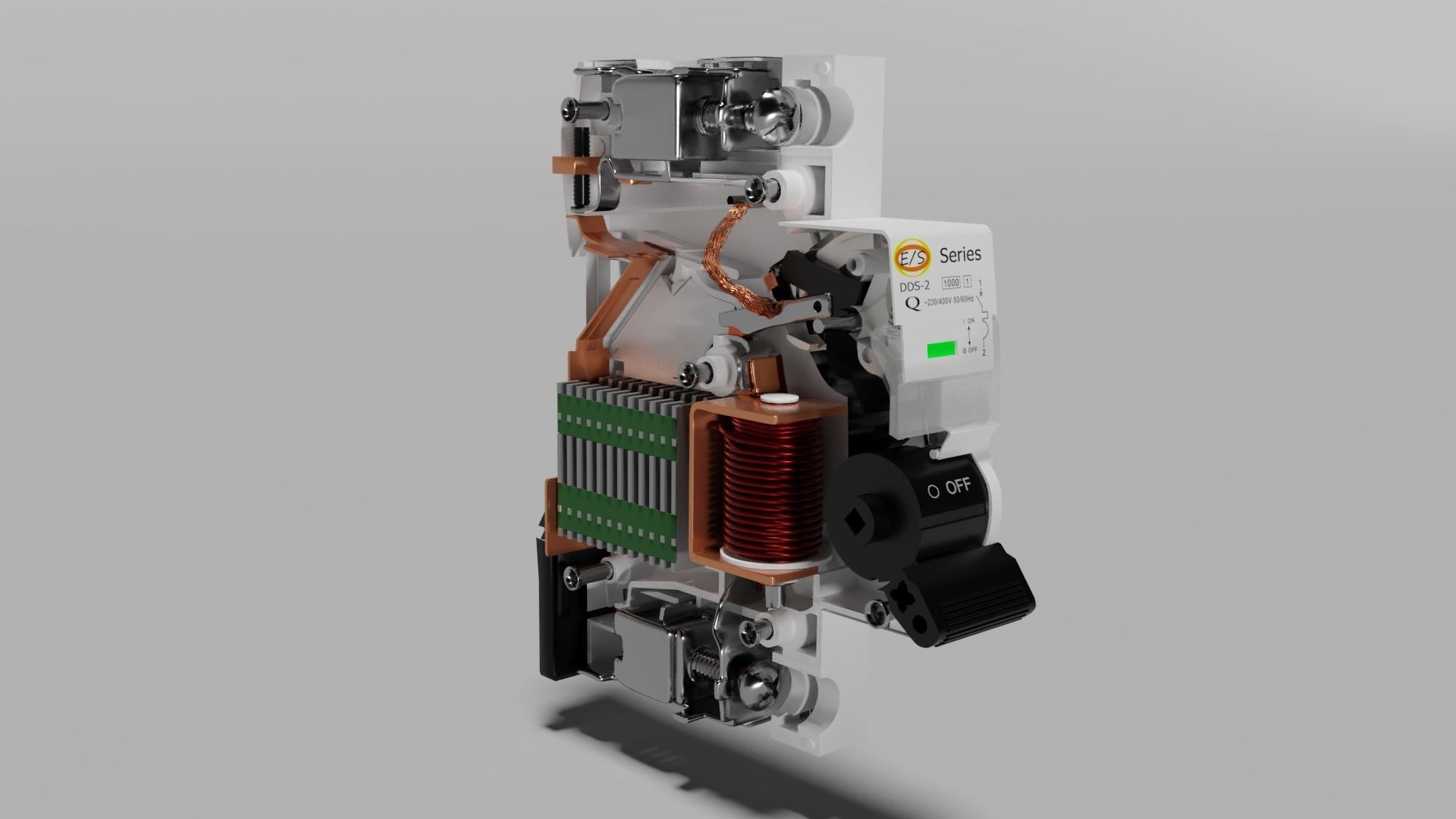 Electric switch automatic with fully detailed mechanism 3D model_5