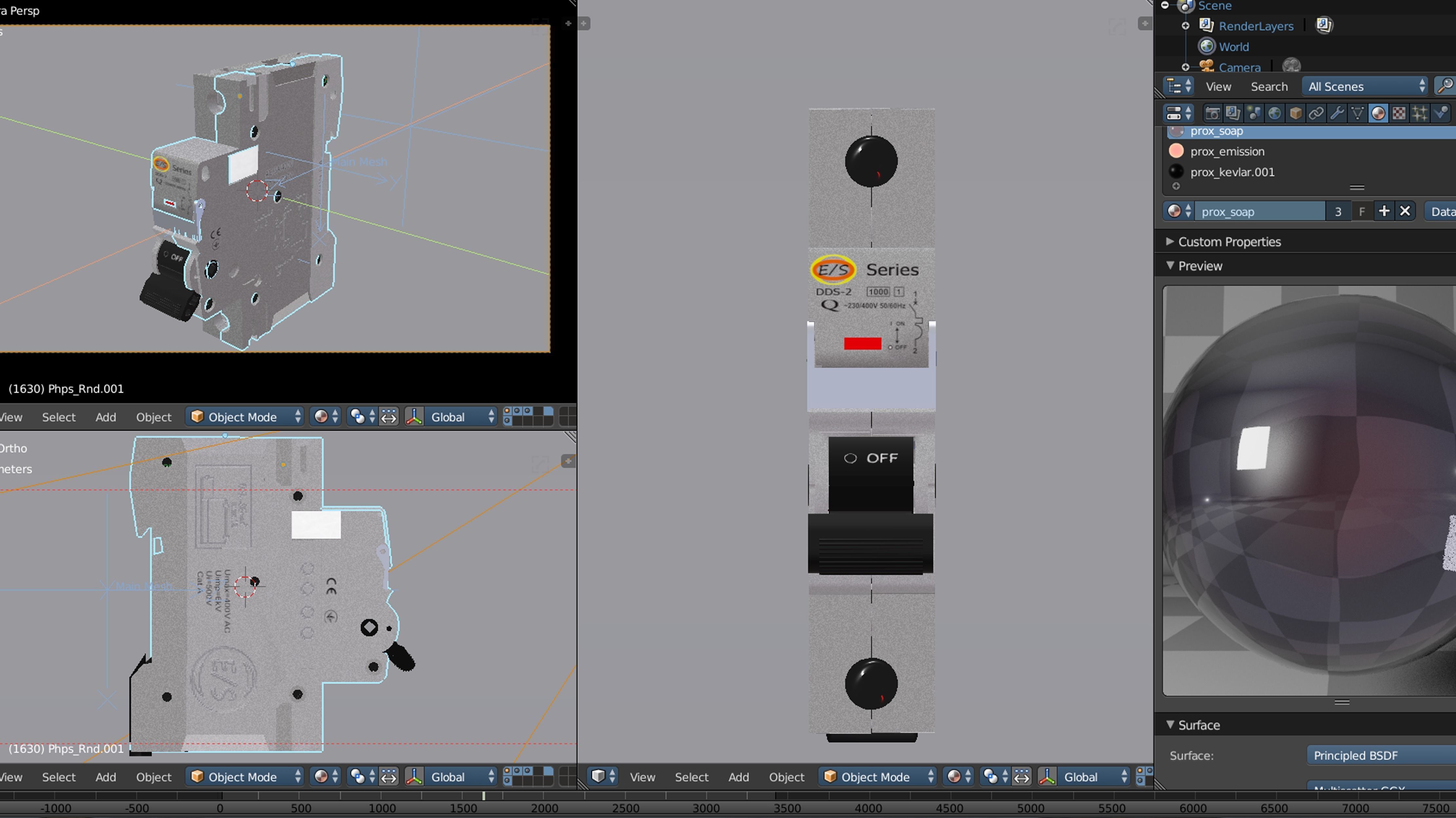Electric switch automatic with fully detailed mechanism 3D model_42