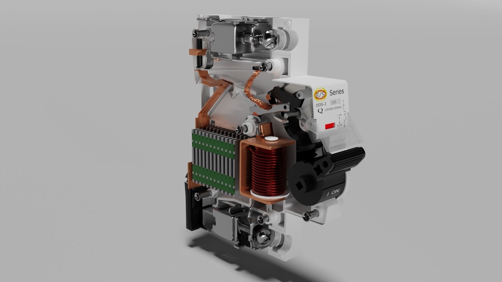 Electric switch automatic with fully detailed mechanism 3D model_7