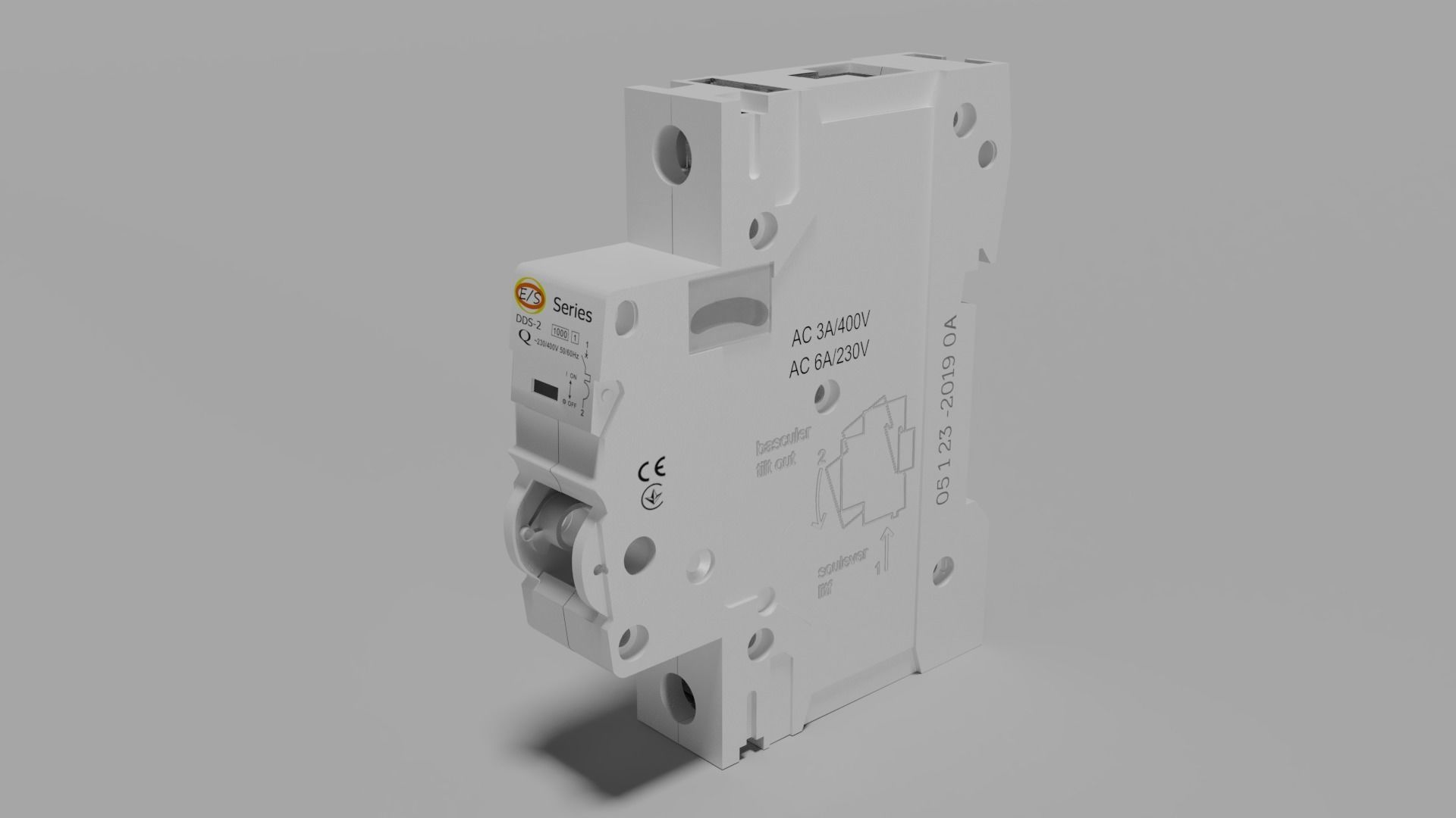 Electric switch automatic with fully detailed mechanism 3D model_12
