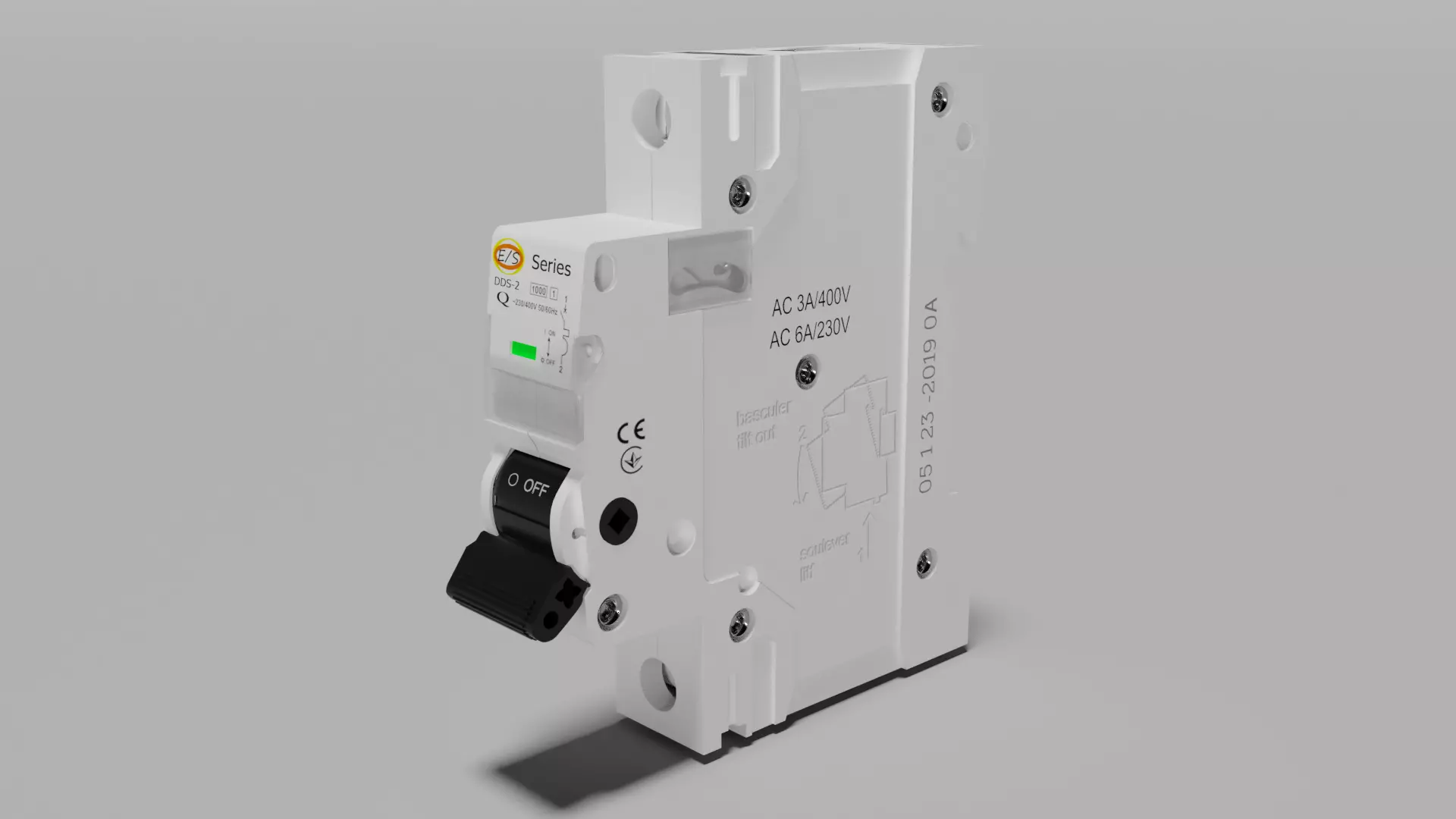 Electric switch automatic with fully detailed mechanism 3D model_0