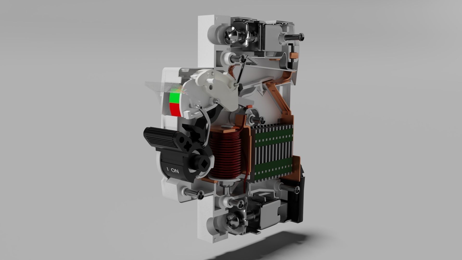 Electric switch automatic with fully detailed mechanism 3D model_3