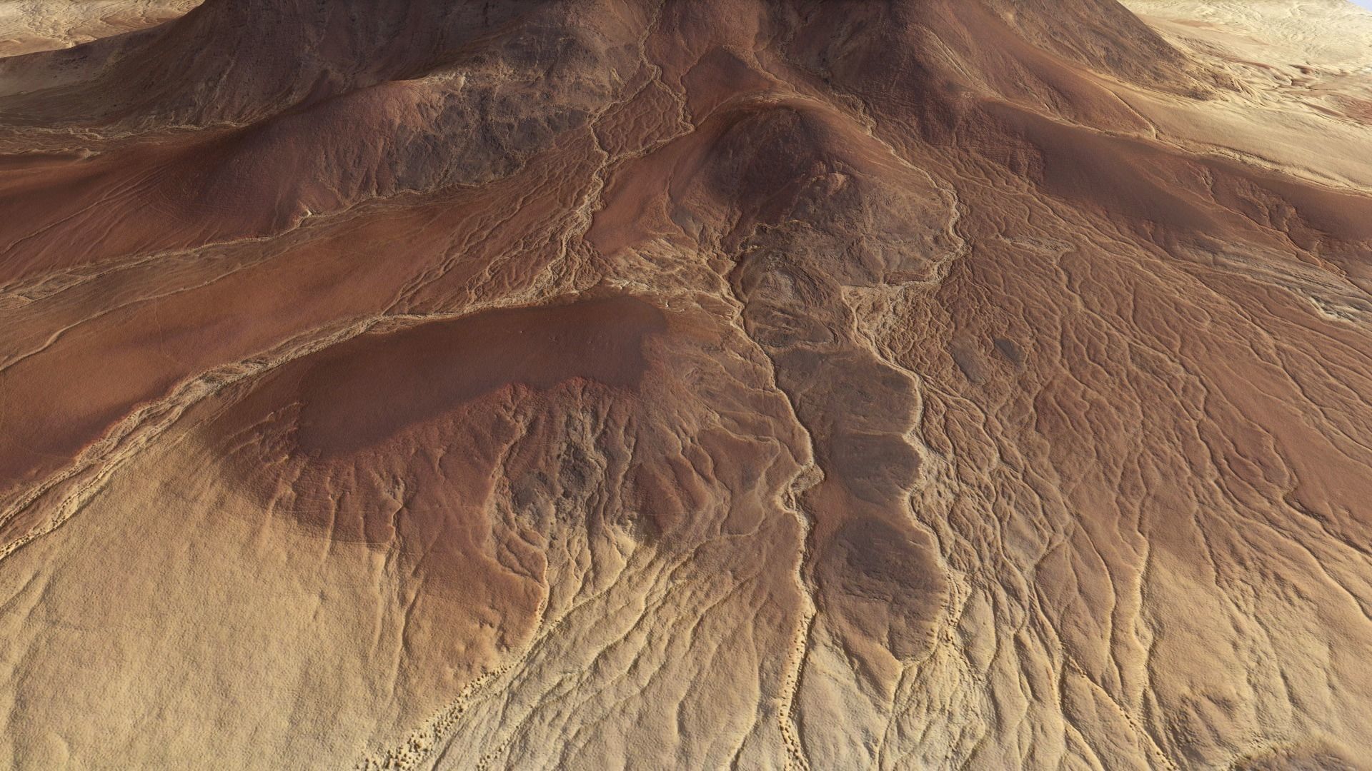 Desert Mountain Africa Landscape Dunes PBR Low Poly 03 Low-poly 3D model_1