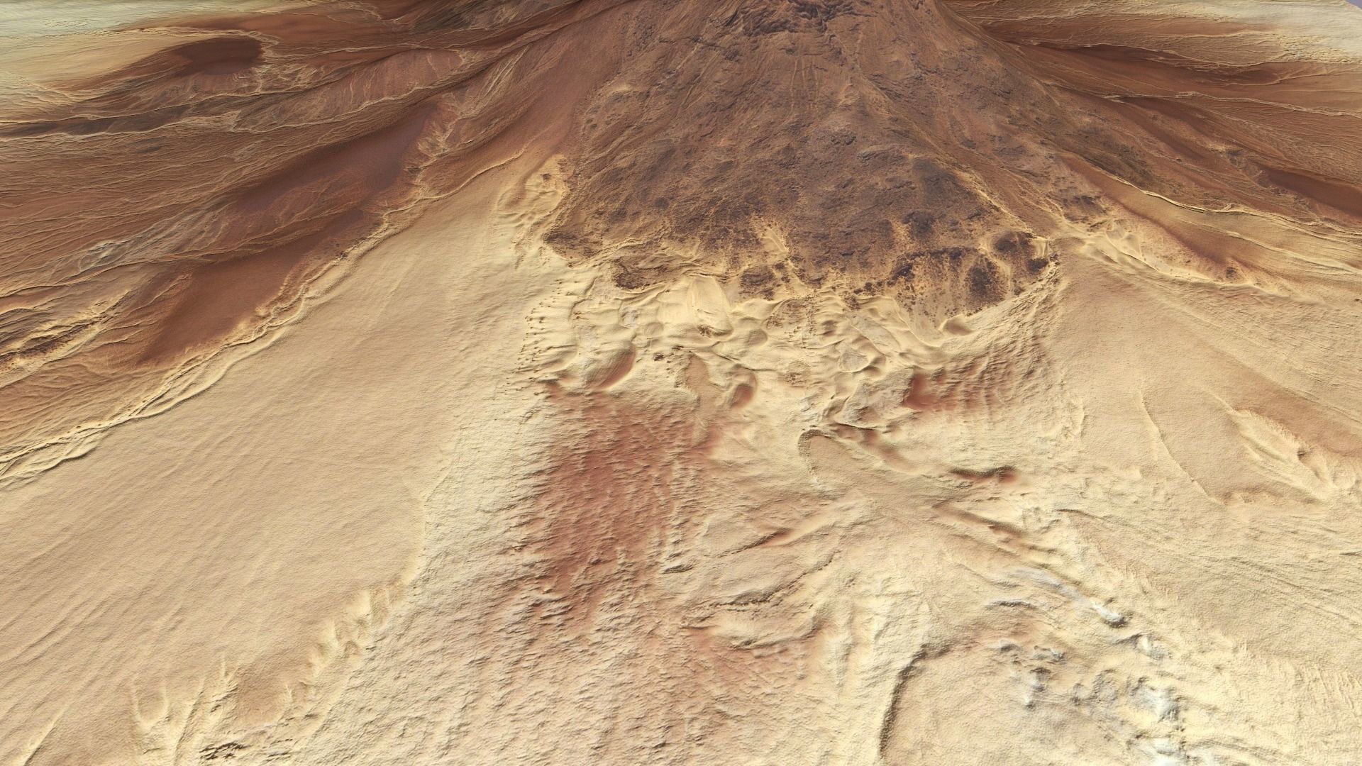 Desert Mountain Africa Landscape Dunes PBR Low Poly 03 Low-poly 3D model_8