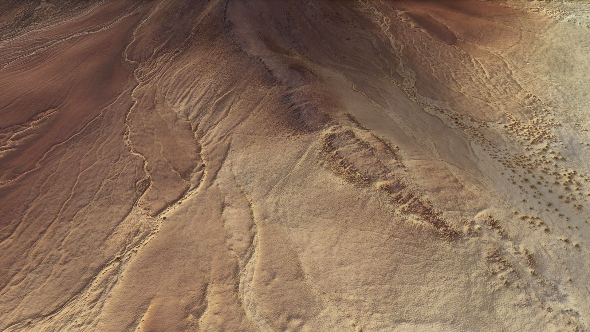 Desert Mountain Africa Landscape Dunes PBR Low Poly 03 Low-poly 3D model_15