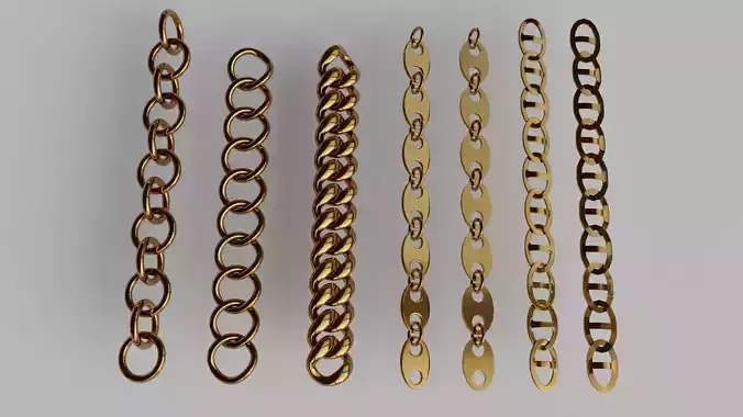 Basic chain set for modelling Low-poly 3D model
