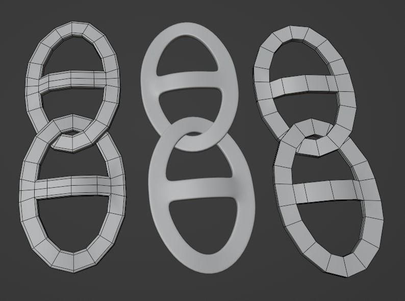 Basic chain set for modelling Low-poly 3D model_6