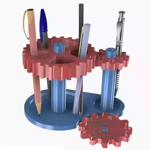 Movable Gears Pens and tools holder