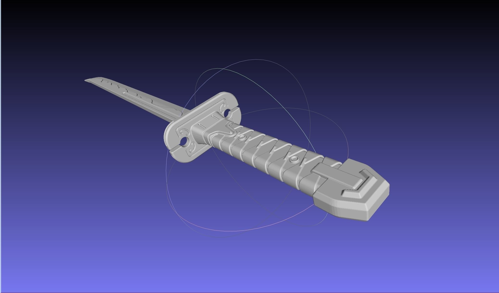 Overwatch Young Genji Dragonblade Sword And Sheath Assembly 3D print model_48