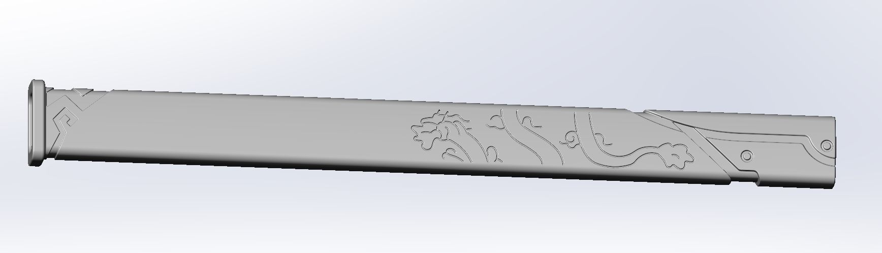 Overwatch Young Genji Dragonblade Sword And Sheath Assembly 3D print model_3