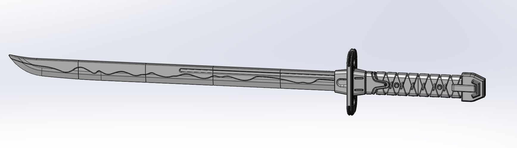 Overwatch Young Genji Dragonblade Sword And Sheath Assembly 3D print model_2