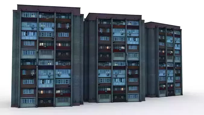 Panel House Wikipedia of Russia 01 3D model