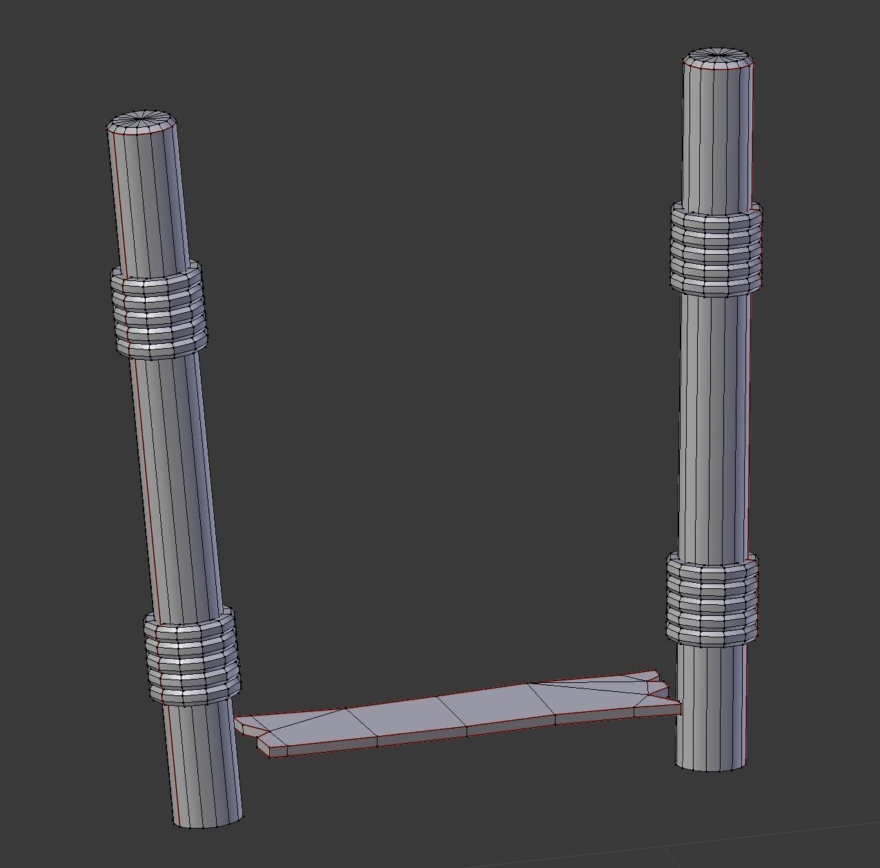 Rope bridge Low-poly 3D model_12