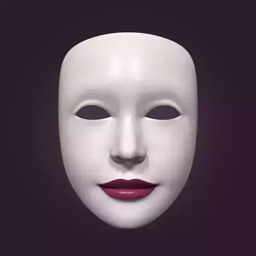 Theater Woman Mask with Neutral Face Expressions