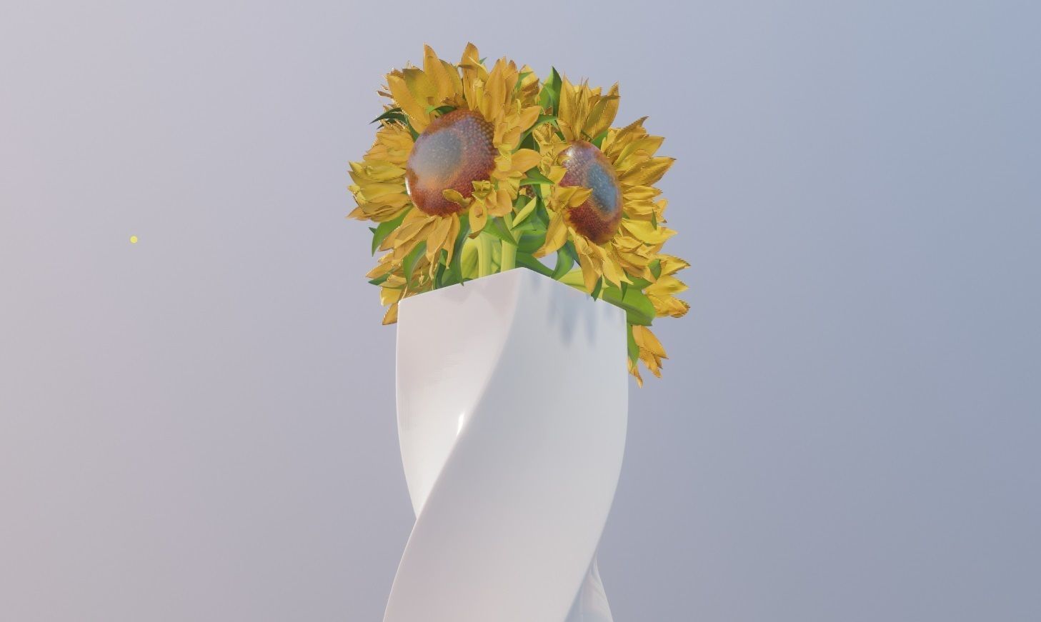 sunflower decoration flower pot  Low-poly 3D model_2