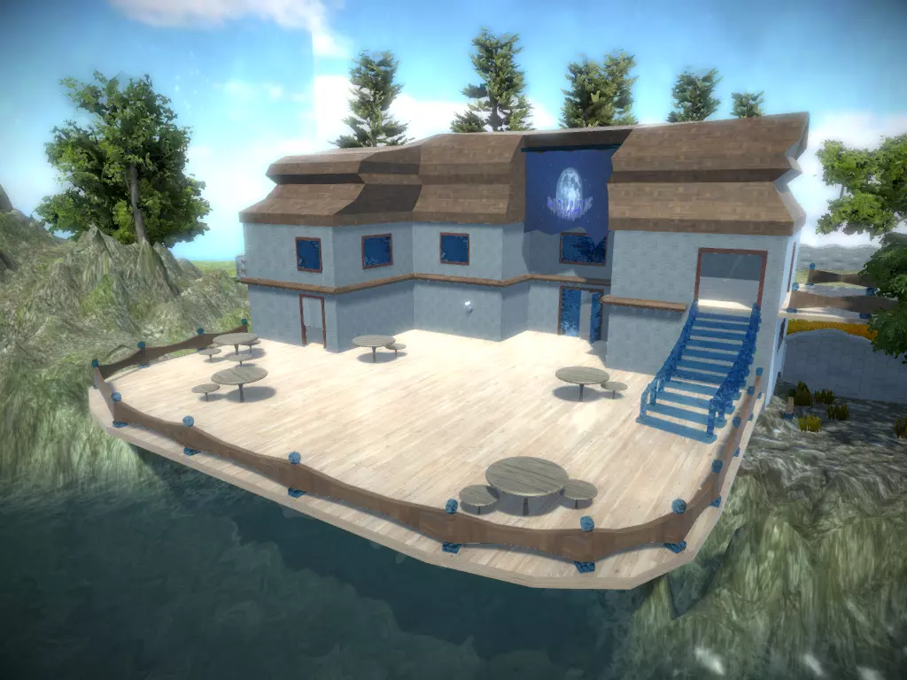 HillSide Resort-Hotel Low-poly 3D model_0