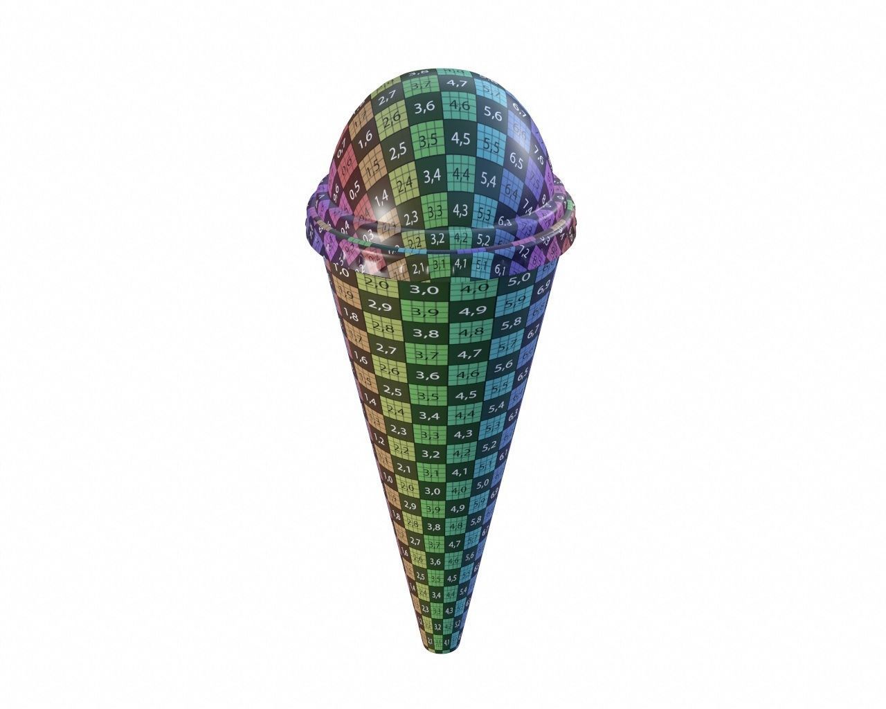 Ice cream ball in cone package for mockup 3D model_6