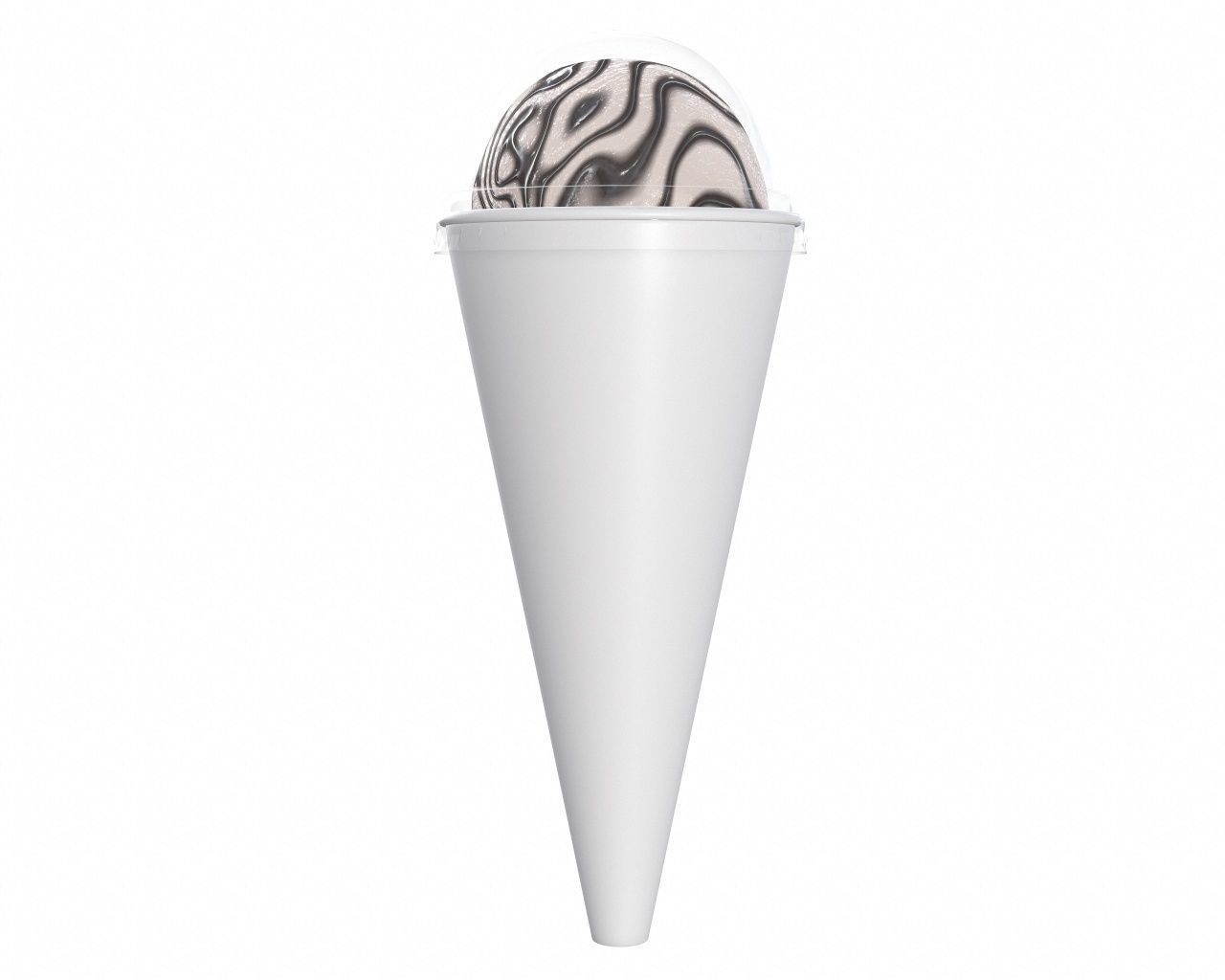 Ice cream ball in cone package for mockup 3D model_2