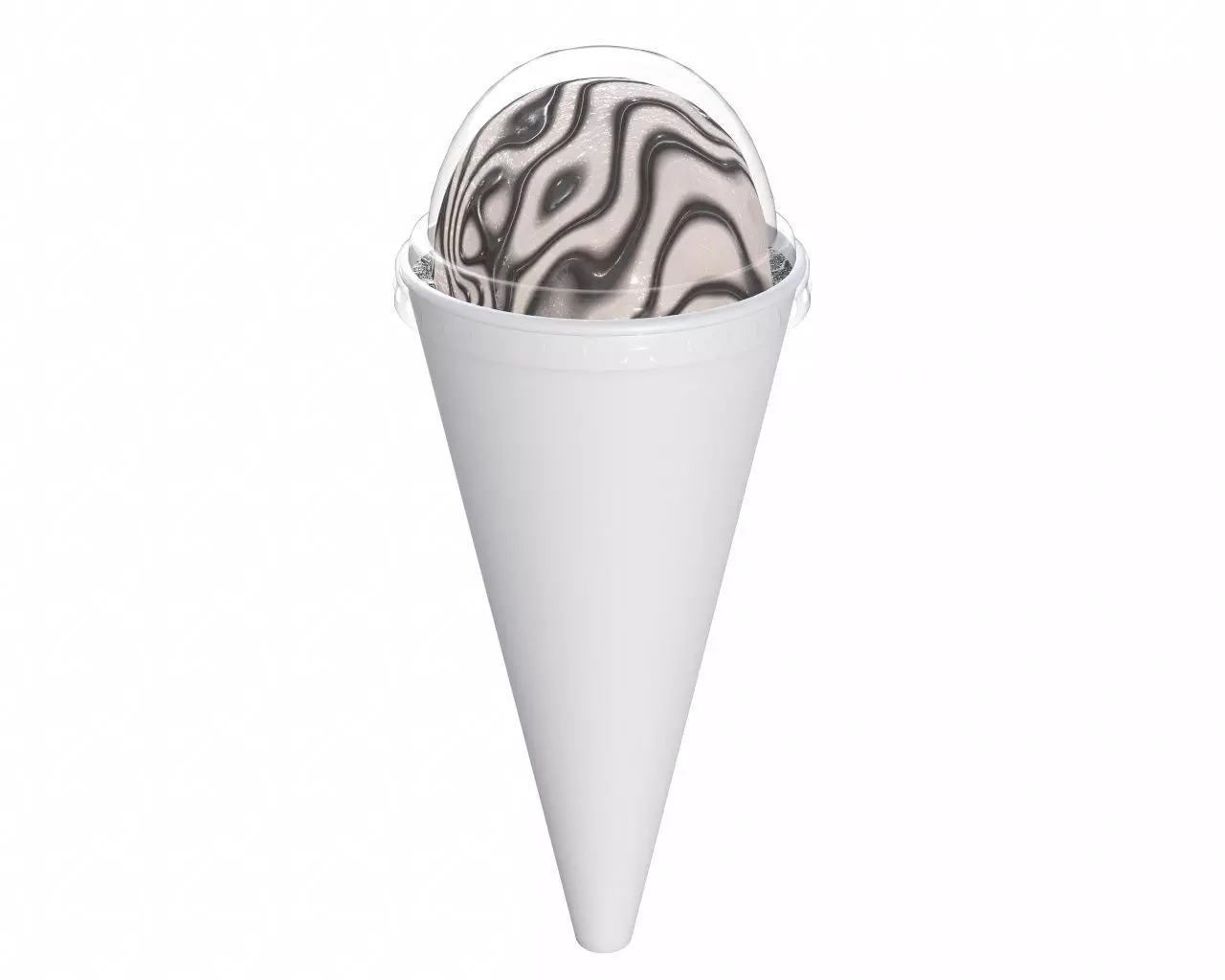 Ice cream ball in cone package for mockup 3D model_0