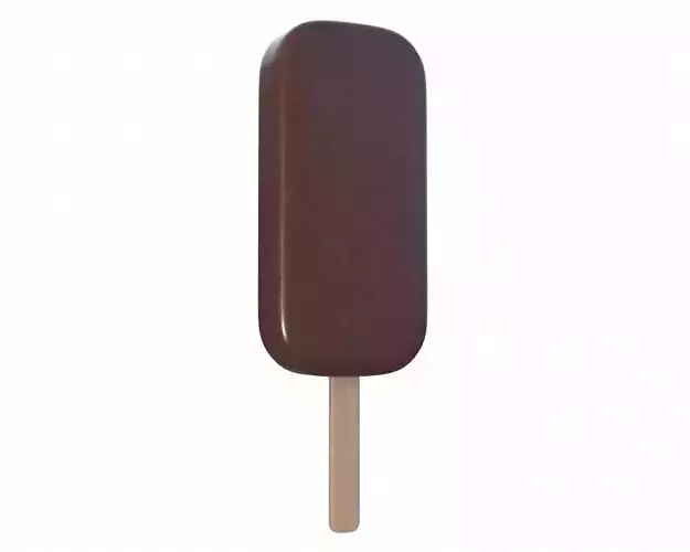 Ice cream chocolate on stick 3D model