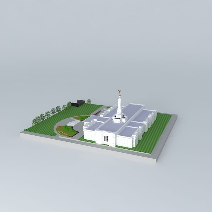 LDS. Temple Ciudad Juarez, Chihuahua, Templo Mormon Mexico. 7... Free 3D model_1