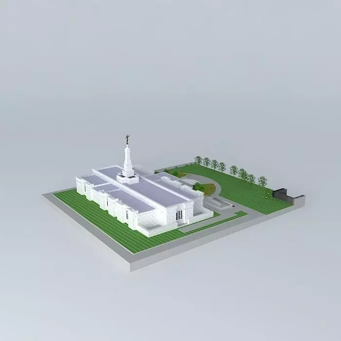 LDS. Temple Ciudad Juarez, Chihuahua, Templo Mormon Mexico. 7... Free 3D model_0