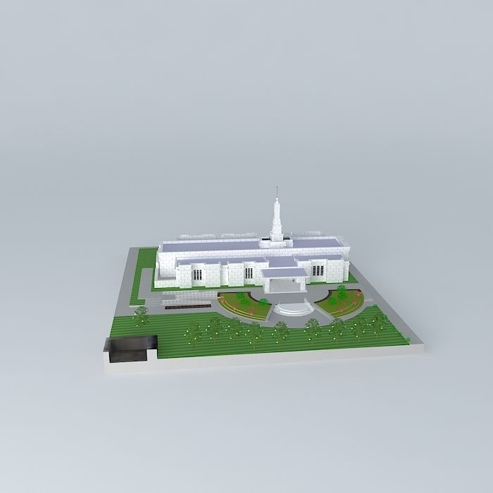 LDS. Temple Ciudad Juarez, Chihuahua, Templo Mormon Mexico. 7... Free 3D model_2