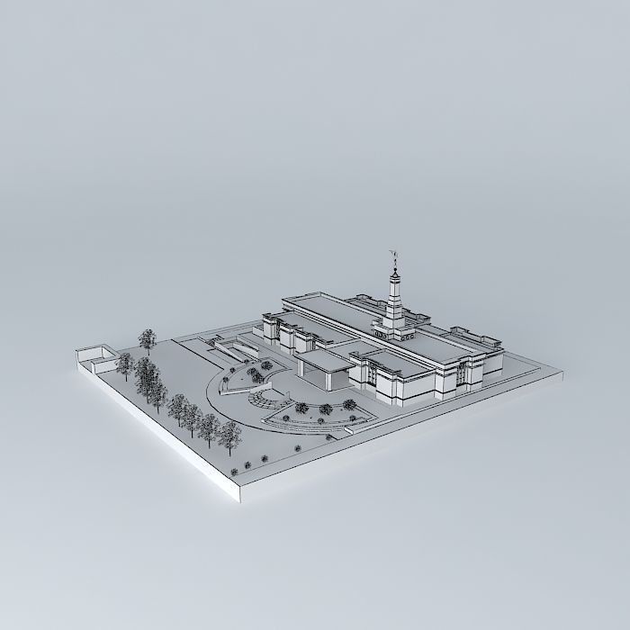 LDS. Temple Ciudad Juarez, Chihuahua, Templo Mormon Mexico. 7... Free 3D model_4