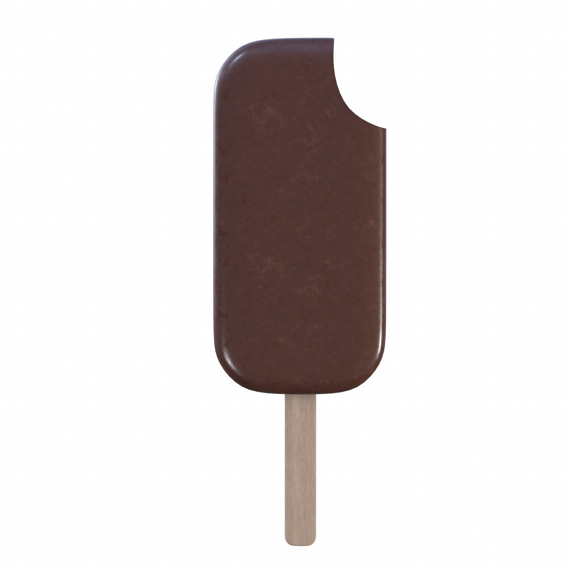 Ice cream chocolate on stick bitten 3D model_2