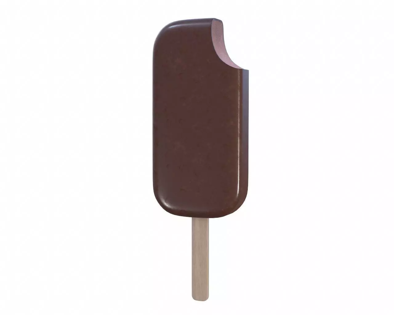 Ice cream chocolate on stick bitten 3D model_0