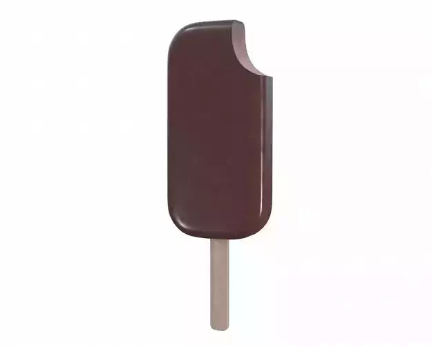 Ice cream chocolate on stick bitten 3D model