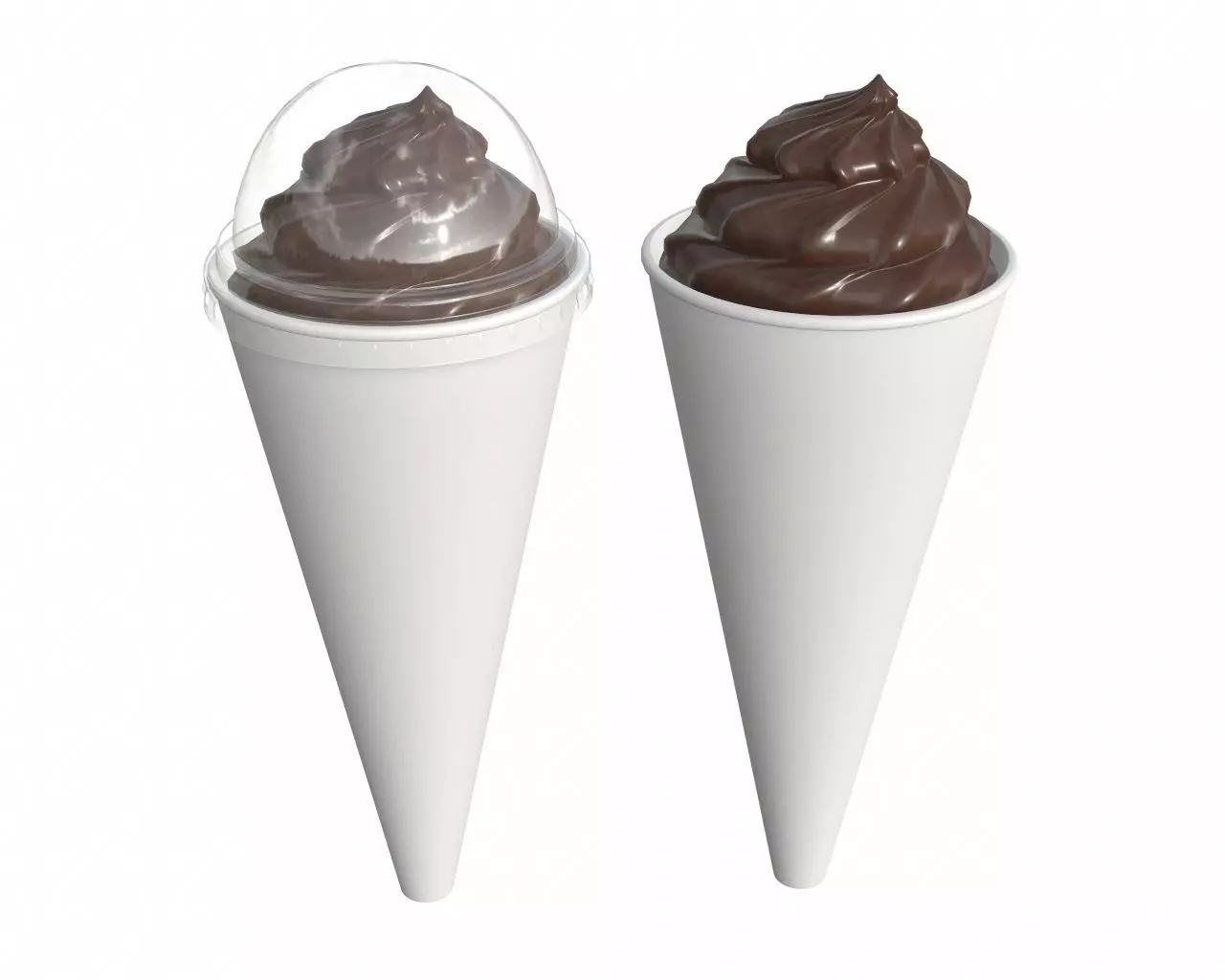 Ice cream cone paper package for mockup 3D model_0