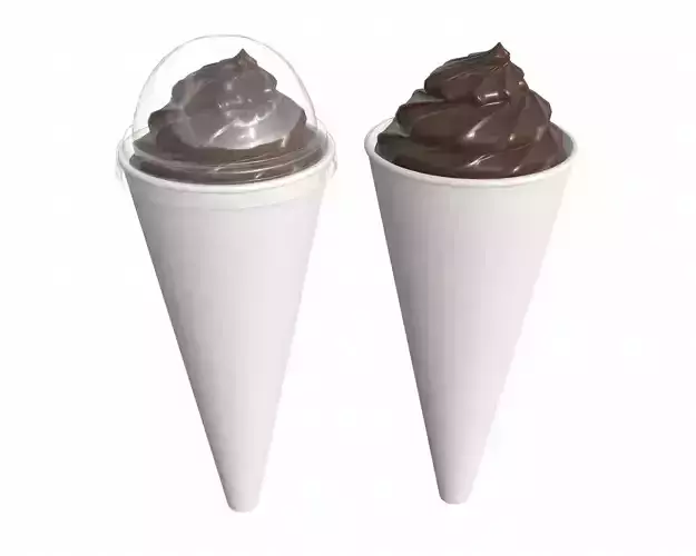 Ice cream cone paper package for mockup 3D model