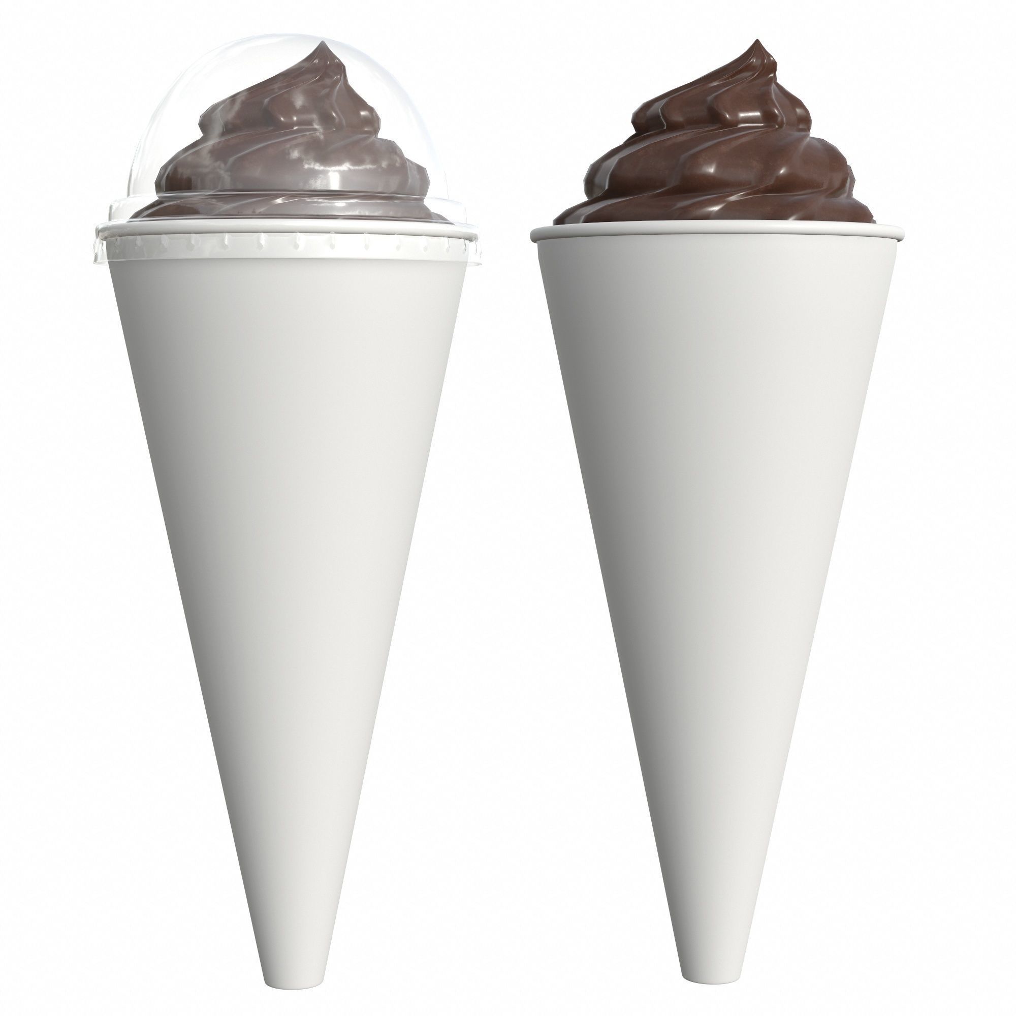 Ice cream cone paper package for mockup 3D model_2