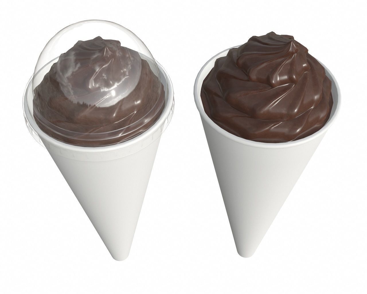 Ice cream cone paper package for mockup 3D model_3