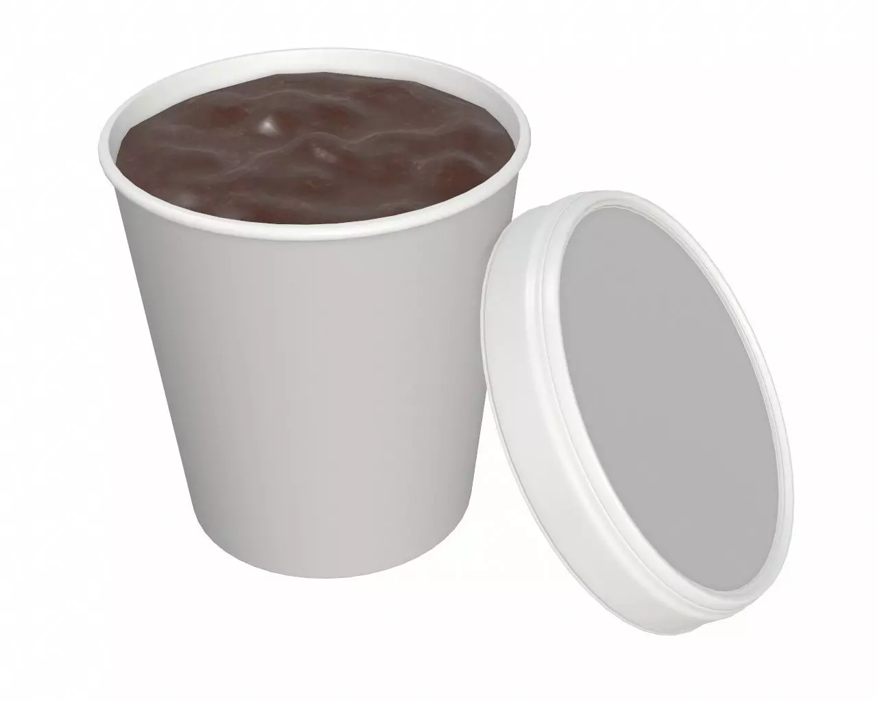 Ice cream in paper package for mockup open 3D model