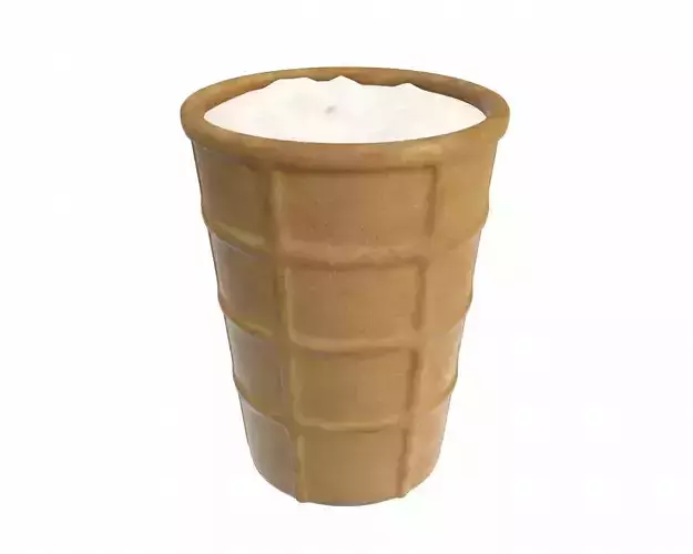 Ice cream in waffle cup 3D model