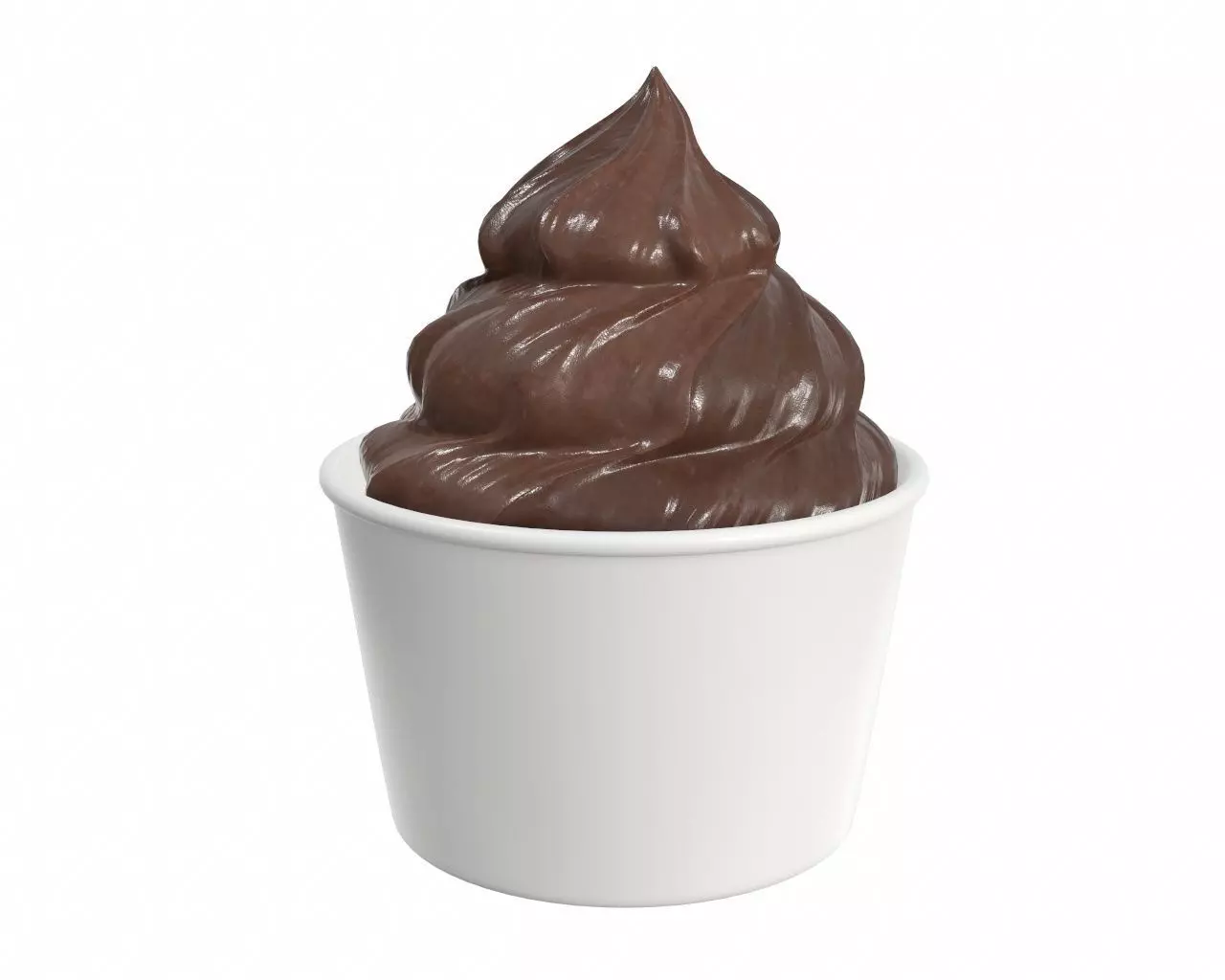 Ice cream in white paper cup for mockup 3D model_0