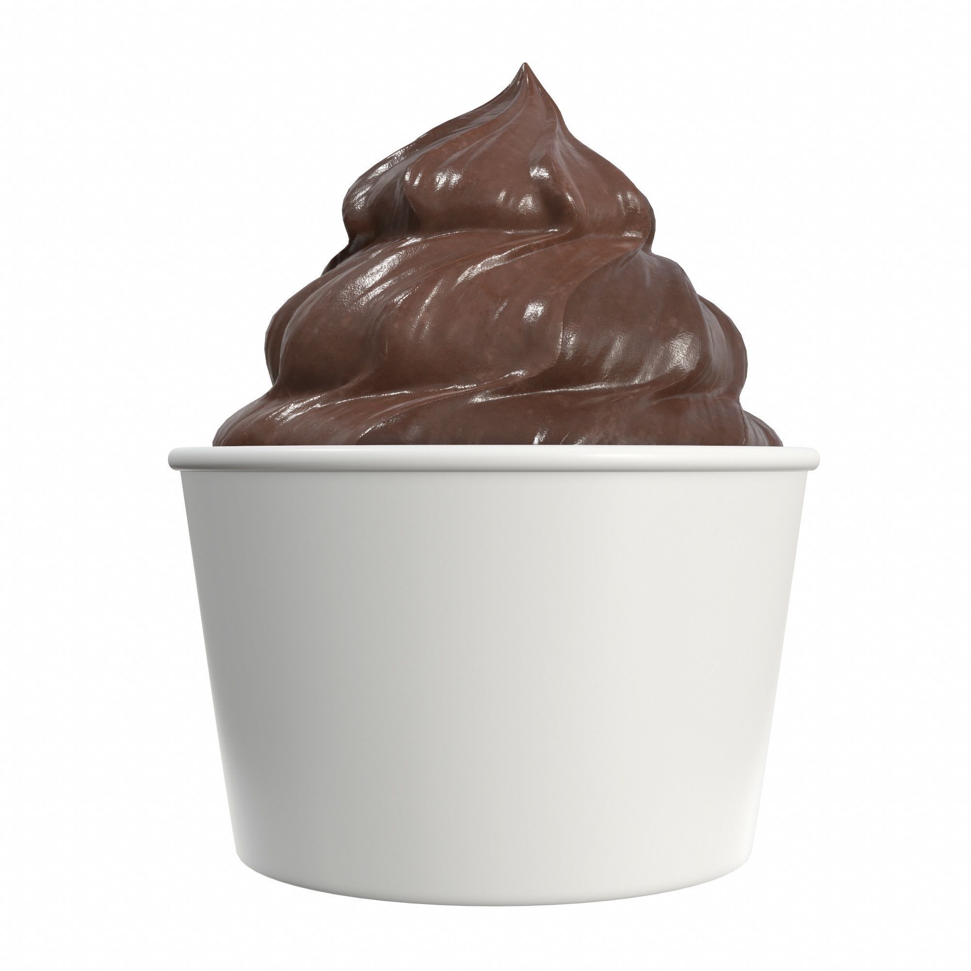 Ice cream in white paper cup for mockup 3D model_2