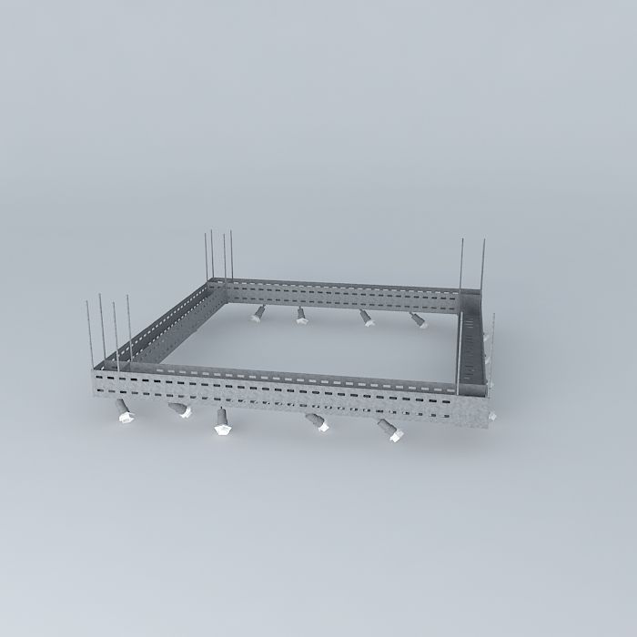 Eletrocalha c spots cannons Light Vray Free 3D model_1